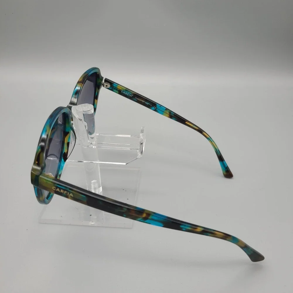 Carfia CA2024 C02 Blue Green Tortoise Polarized Oval Sunglasses 57-17-145